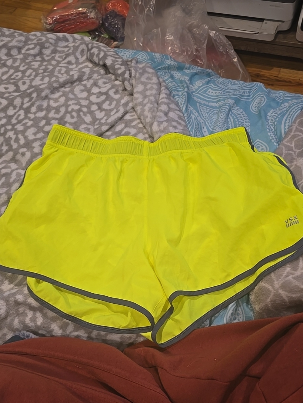 VSX Neon Yellow Running Shorts with Reflective Trim Victorias Secret